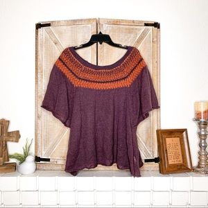 SOLD Free People Knit Orange And Brown Top